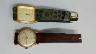 A gents 9ct Uno wristwatch and one other