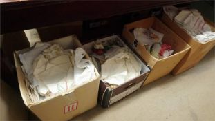 Four boxes of linen