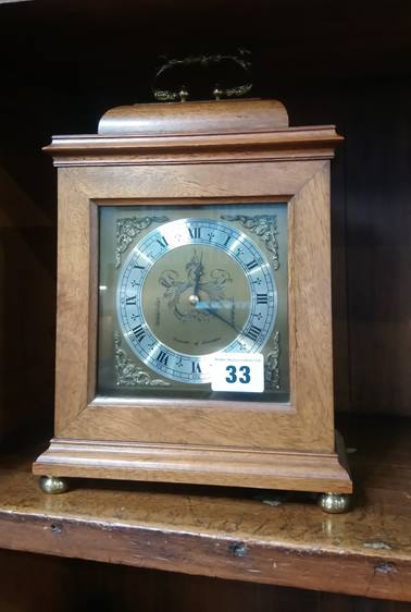 Reproduction walnut mantle clock