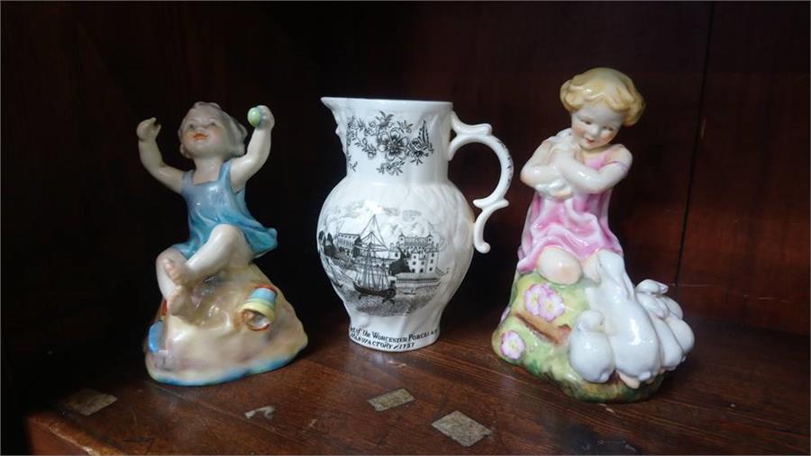 Two Royal Worcester figures and a Bicentenary jug - Image 2 of 2