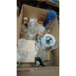 Assorted cut glass etc. in one box