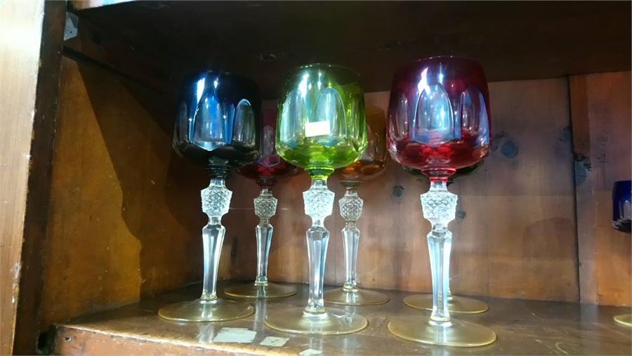 Assorted coloured cut glass ware - Image 2 of 4