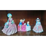 Royal Doulton figure group and two others