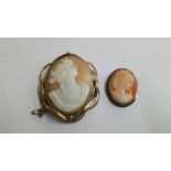 Two cameo brooches