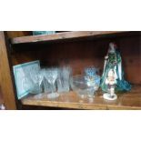 Royal Worcester figure, Hummel figure and assorted glassware