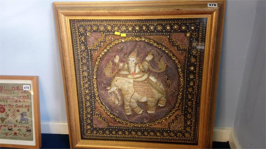 A modern framed Indian needlework - Image 2 of 2