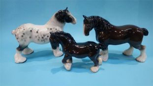 Three models of horses