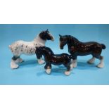 Three models of horses