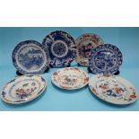 Quantity of Imari and Chinese blue and white plates