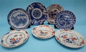 Quantity of Imari and Chinese blue and white plates