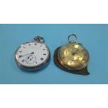 A 'Reid and Sons' silver pocket watch and gold plated pocket watch (2)