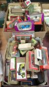 Two boxes of toy cars