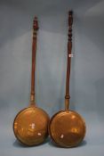 Two brass warming pans