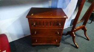 A Jaycee oak three drawer chest, 51cm wide