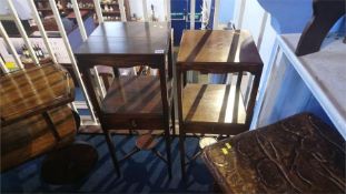 Two 19th century mahogany two tier side tables