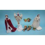 Two Royal Worcester figures of 'The Queen', various Royal Doulton character jug and others etc.