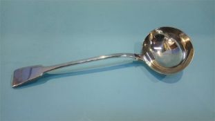 A Georgian silver soup ladle, London 1831, makers mark William Chawner, weight 227.6 grams / 7.3oz