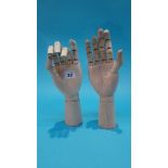 A pair of wooden hands