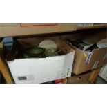 Shelf of assorted, china and glass etc,