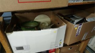 Shelf of assorted, china and glass etc,
