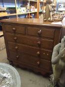 A Victorian oak chest of drawers, 118cm wide