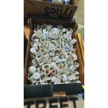 Large box of crested ware china