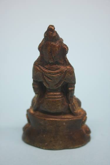 A small gilt bronze Buddha. 8cm high - Image 4 of 7