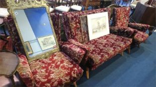 A 1950/60's Howard Keith designed three piece, comprising; two seater settee and a pair of
