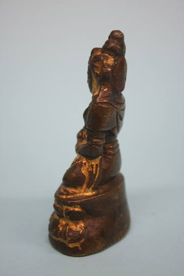 A small gilt bronze Buddha. 8cm high - Image 5 of 7
