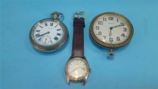A Gent's Oris wristwatch, a Record BR(M) pocket watch and one other (3)
