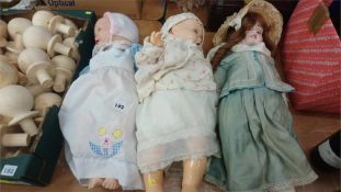 Two German composite dolls and one other, Germany 320-5, 60cm height, Germany 338/5, 60cm height,