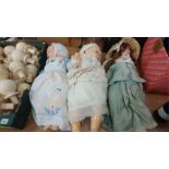 Two German composite dolls and one other, Germany 320-5, 60cm height, Germany 338/5, 60cm height,