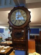 A Victorian marquetry inlaid wall clock