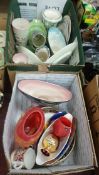 Two boxes of Maling and miscellaneous china