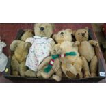 One box of assorted teddy bears (5)