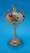 A Royal Worcester vase, decorated with bouquets of flowers, puce marks numbered 2303