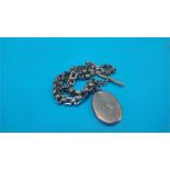 A 9ct gold chain and oval locket, weight 37.6grams