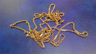 A 9ct gold long chain, weight 34.6 grams