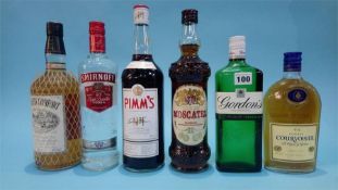 Six bottles of spirits to include, 'Southern Comfort', 'Gin' and 'Vodka' etc.