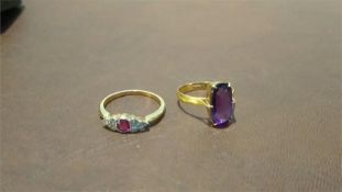 Two 9ct gold dress rings