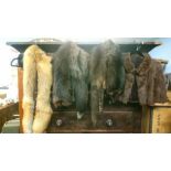 A 1/4 length rabbit coat and three fox stoles