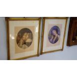 Pair of oval prints, signed in pencil, A. Collier