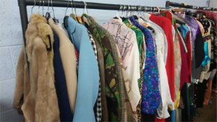 Quantity of Vintage clothes on one rail