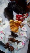 Royal Doulton figures, assorted Crown Derby, Beswick etc.