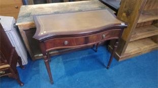Reproduction two drawer side table with fold over top