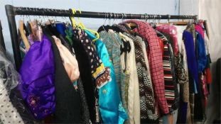 Quantity of Vintage clothes on one rail