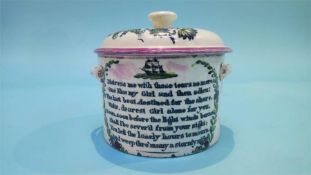 A Sunderland lustre 'Crimea' eel jar and cover