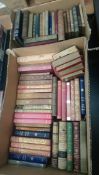 Two boxes of tooled gilt books etc.