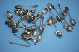 A collection of various silver spoons etc.