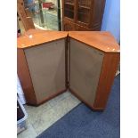 A pair of teak Tannoy speakers, LSU / HF / 15 / B, serial number 118558, 84cm high